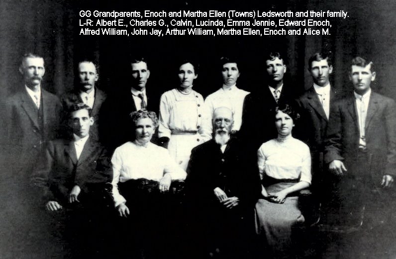 Enoch and Mary Ellen (Towns) Ledsworth and family