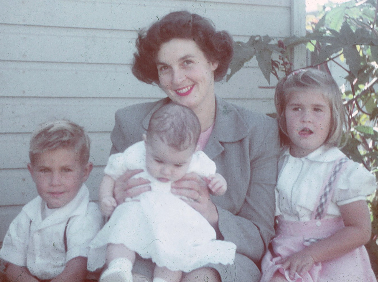 Alice Warner Powell Abbott with three oldest children